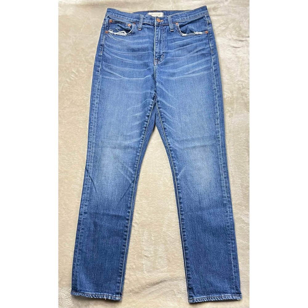 EUC Madewell Women's Jeans The High-Rise Slim Boyjean Blue Denim G7199 Size 27
